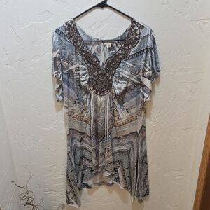3/$10 Intricate Bohemian Women's Tunic Top